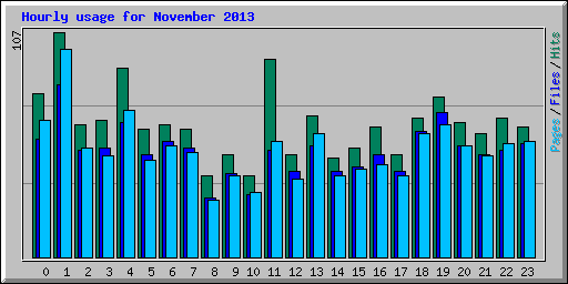 Hourly usage for November 2013