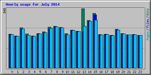 Hourly usage for July 2014