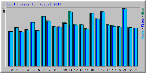 Hourly usage for August 2014