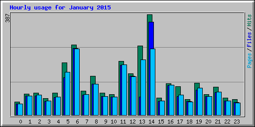 Hourly usage for January 2015